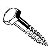 Midwest Fastener Lag Screw, 3/8 in, 3-1/2 in, Steel, Black E-Coat Hex Hex Drive, 2 PK 932726